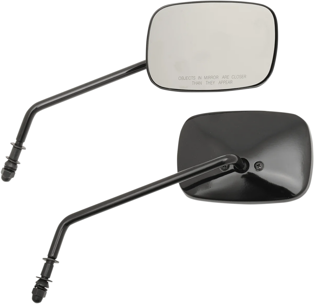 DragSpecialties Rectangle Mirrors - Long - Black 60-0014/15GBX - Main Product View