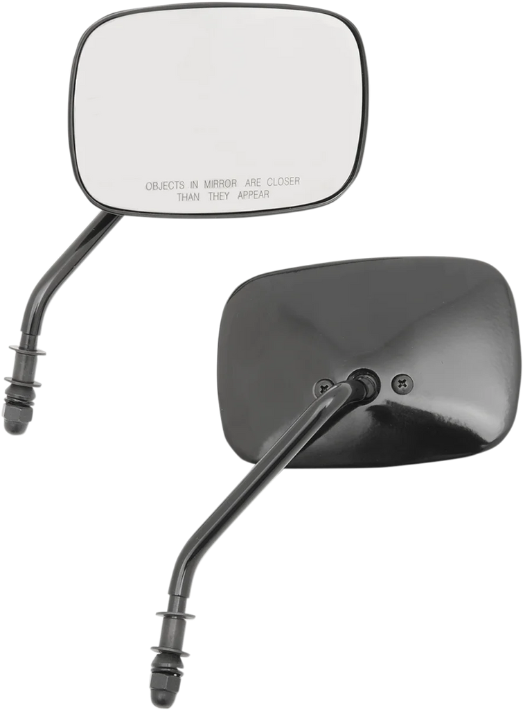 DragSpecialties Rectangle Mirrors - Short -Black 60-0012/13GBX - Main Product View