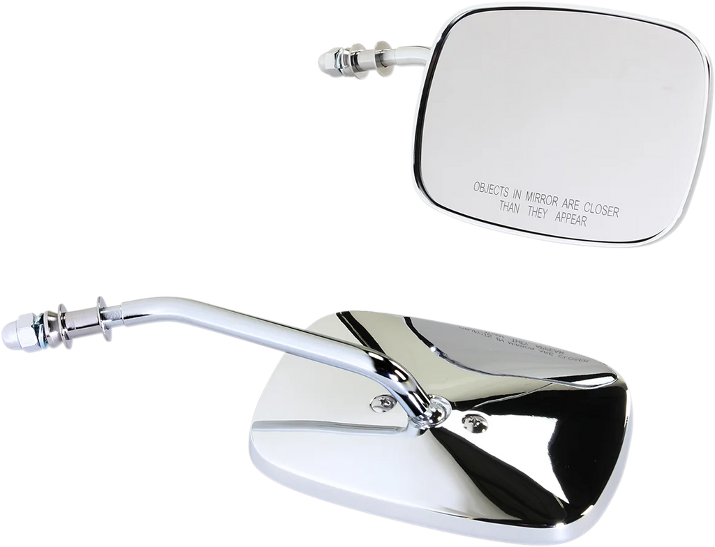 DragSpecialties Rectangle Mirrors - Short - Chrome 60-0012/13X - Main Product View