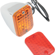 Load image into Gallery viewer, DragSpecialties Rectangular Market Light - Single Filament - Amber/Red 163072-BC1 - Main Product View