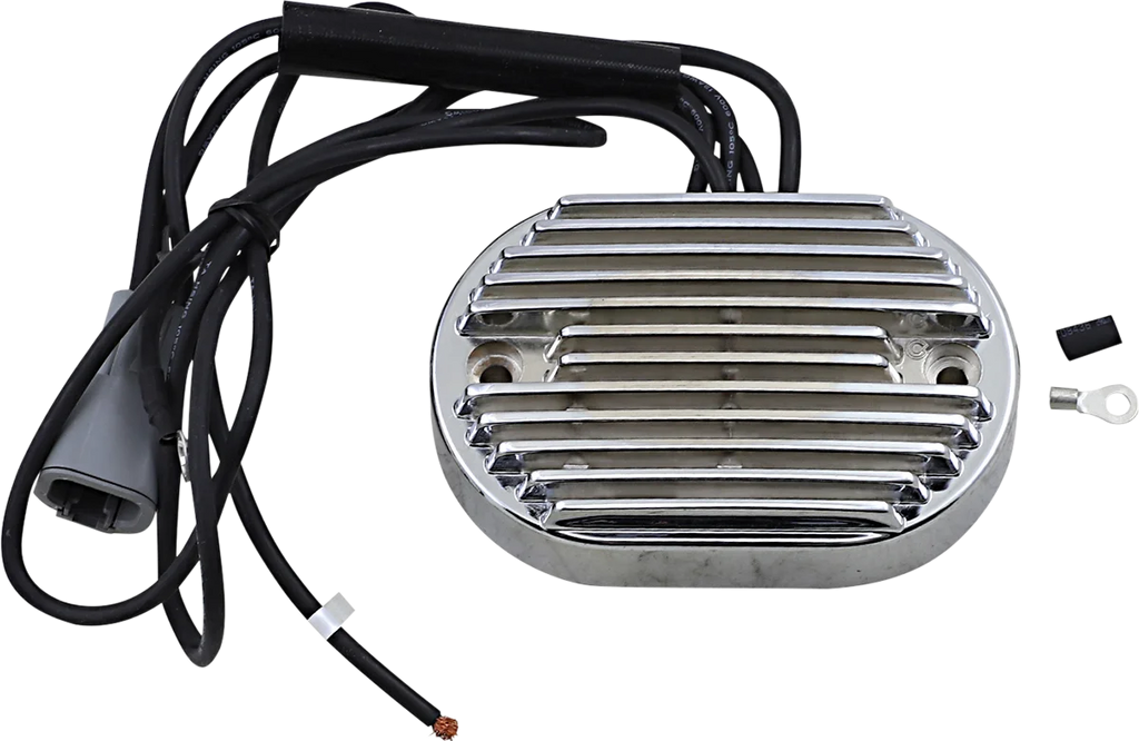 DragSpecialties Regulator - FX/FLST '01-'06 - Chrome 74610-01 - Side View