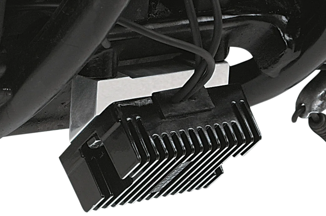 DragSpecialties Regulator Mount - Harley Davidson - Chrome 720018 - Side View