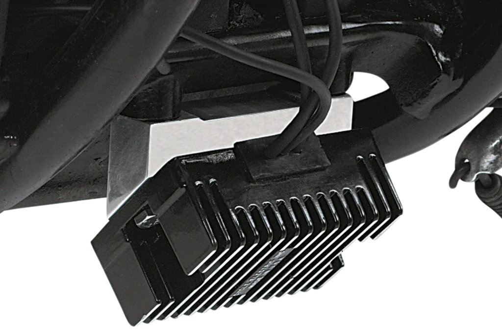 DragSpecialties Regulator Mount - Harley Davidson - Chrome 720018 - Side View