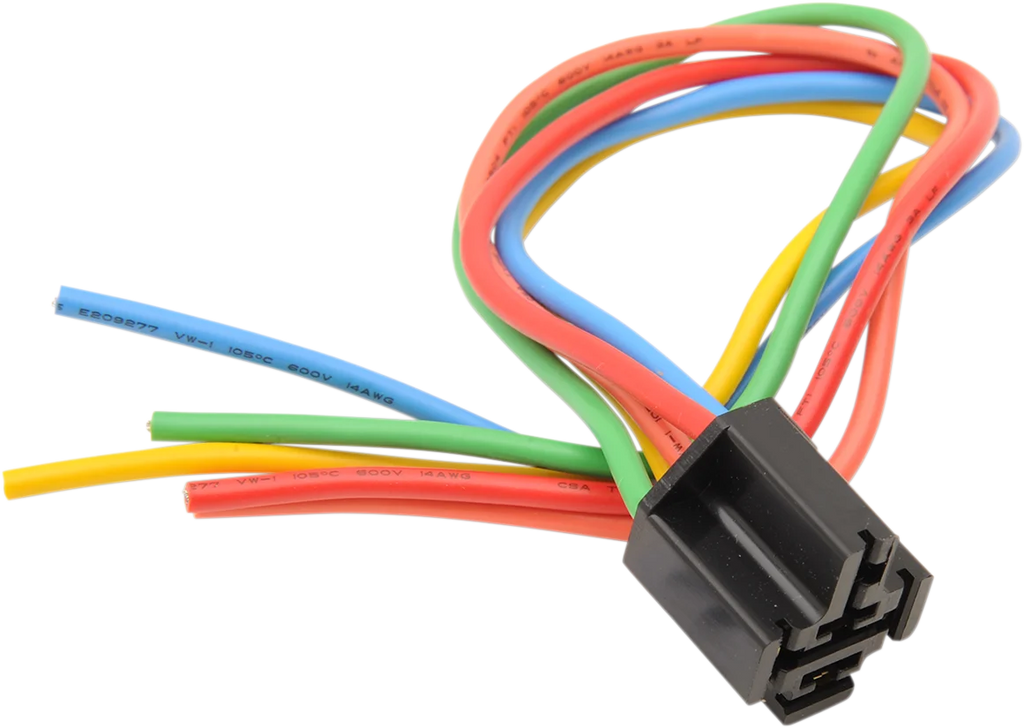 DragSpecialties Relay Socket Assembly - Colored Wires MC-DRAG042 - Main Product View