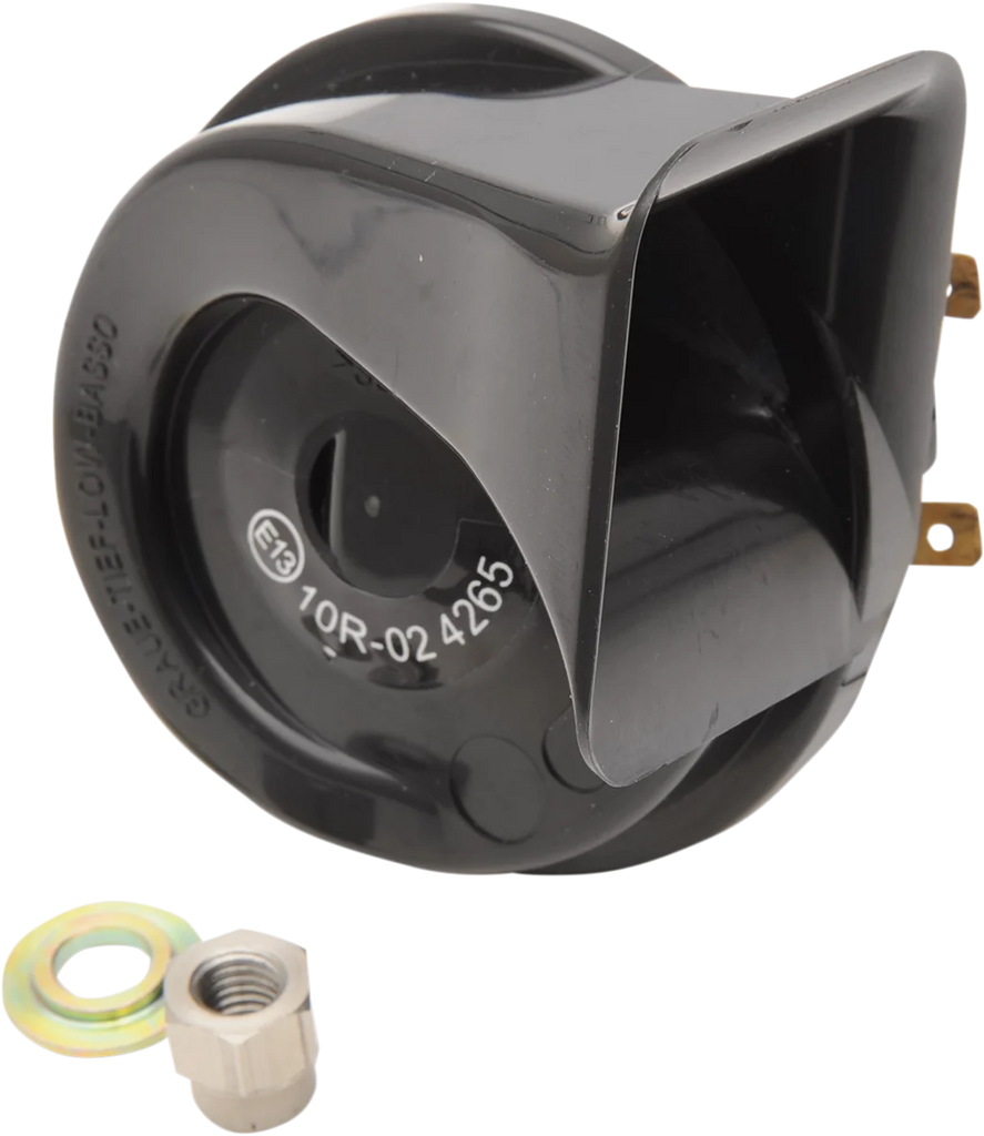 DragSpecialties Replacement Horn - Black - Harley Davidson E11-6165B - Main Product View