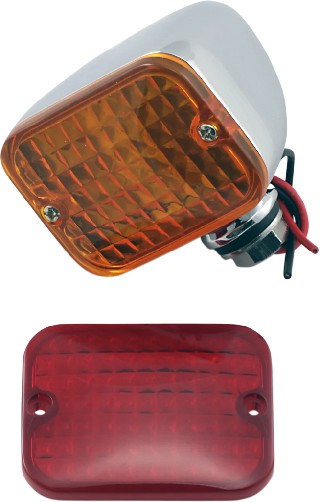 DragSpecialties Replacement Mini Rectangular Lens - Amber 165179 - Side View