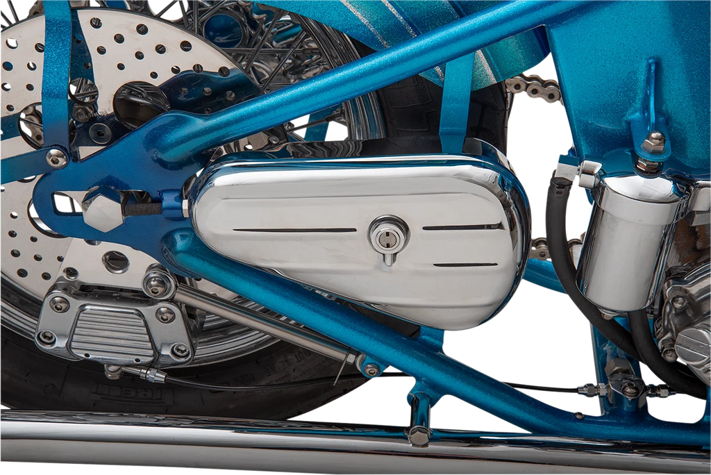 DragSpecialties Right Teardrop Toolbox - Chrome 19224 - Side View