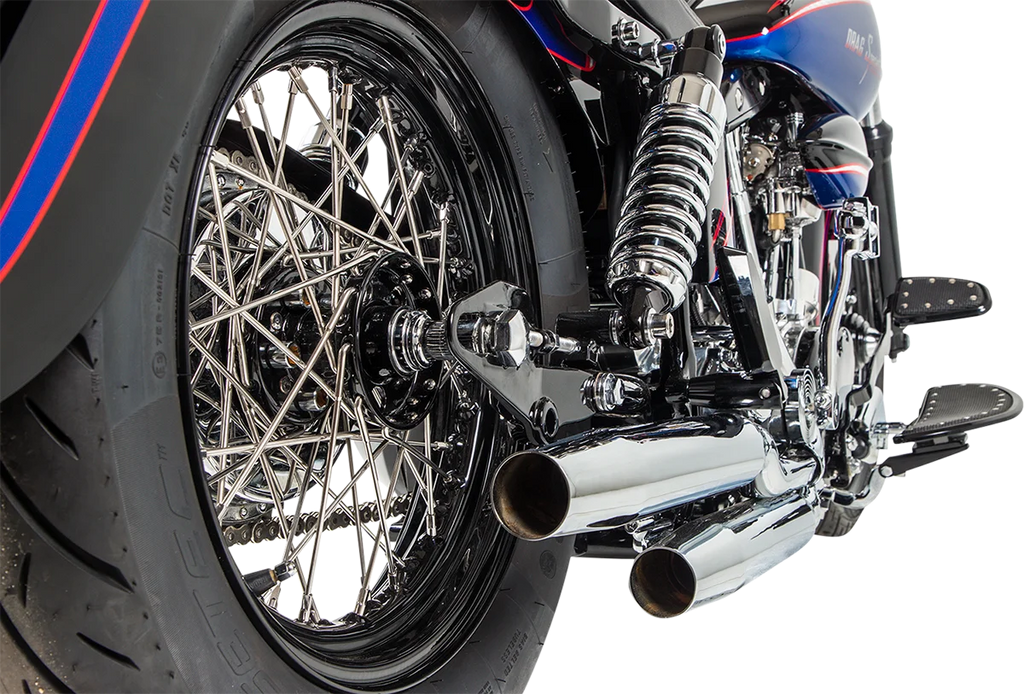 DragSpecialties Rim - 40 Hole - Chrome - 16x3 - Side Rubber Valve 11223 - Side View
