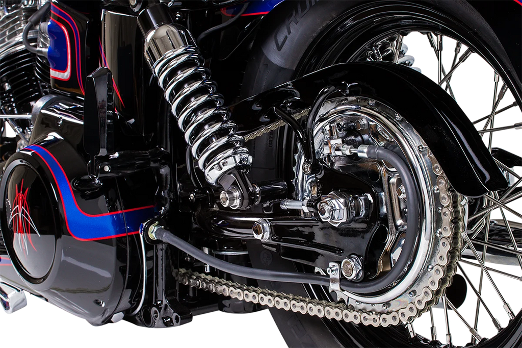 DragSpecialties Rim - 40 Hole - Chrome - 16x3 - Side Rubber Valve 11223 - Back View