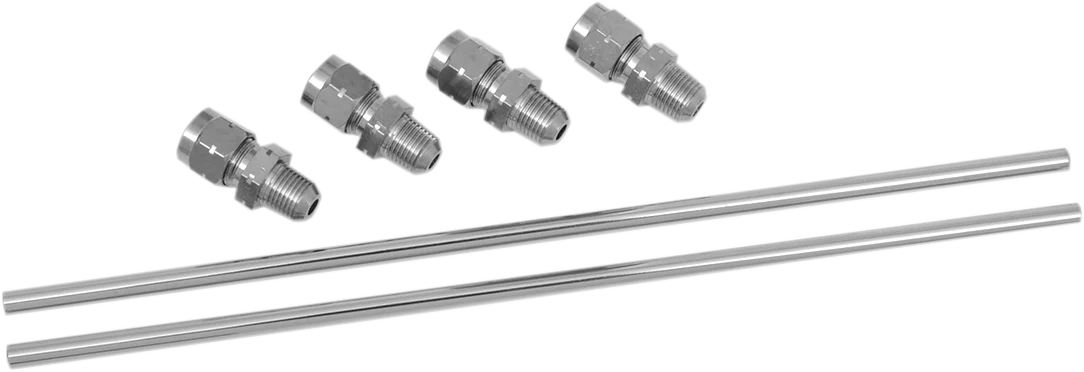 DragSpecialties Rocker Oil Line Set - Chrome - Shovelhead 70197 - Side View