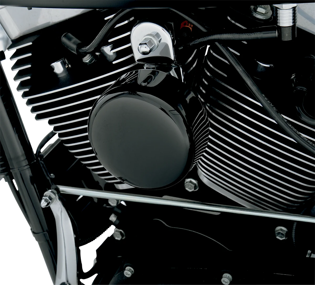 DragSpecialties Round Horn Cover - Black 76705 - Side View