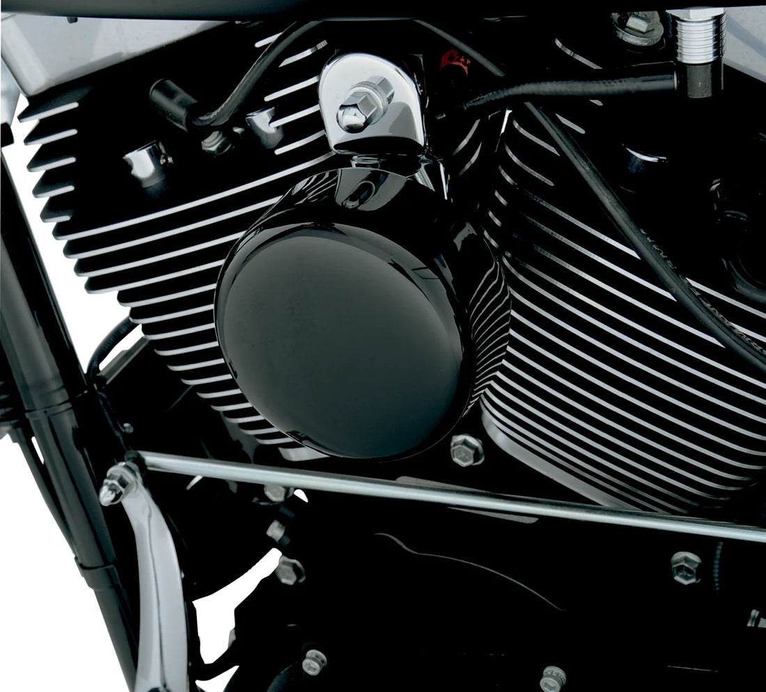 DragSpecialties Round Horn Cover - Black 76705 - Back View