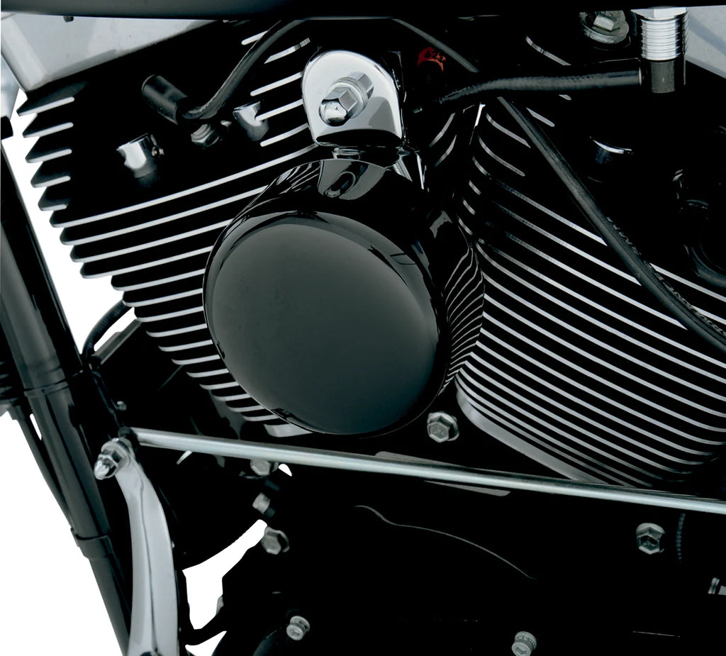 DragSpecialties Round Horn Cover - Black 76705 - Back View