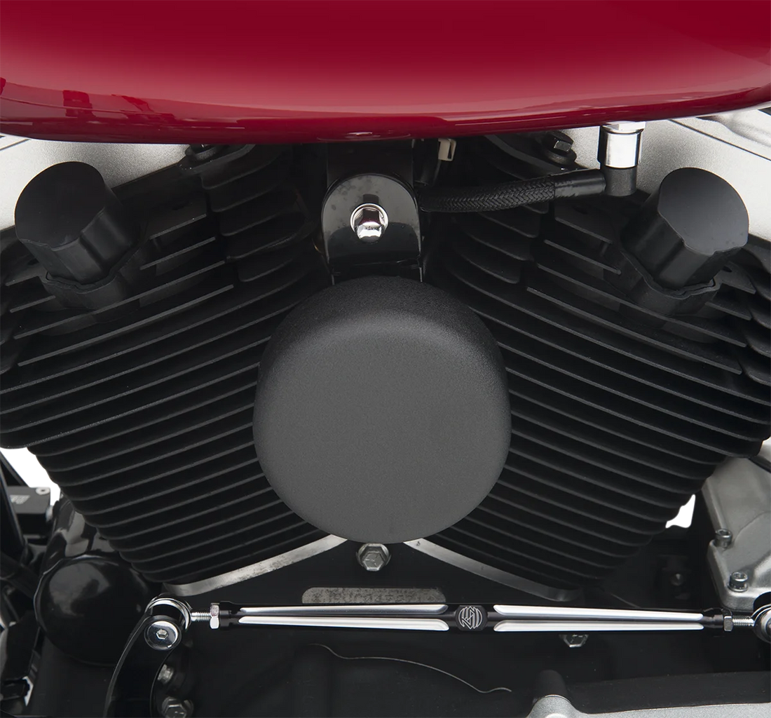DragSpecialties Round Horn Cover - Black Wrinkle 76705W - Side View
