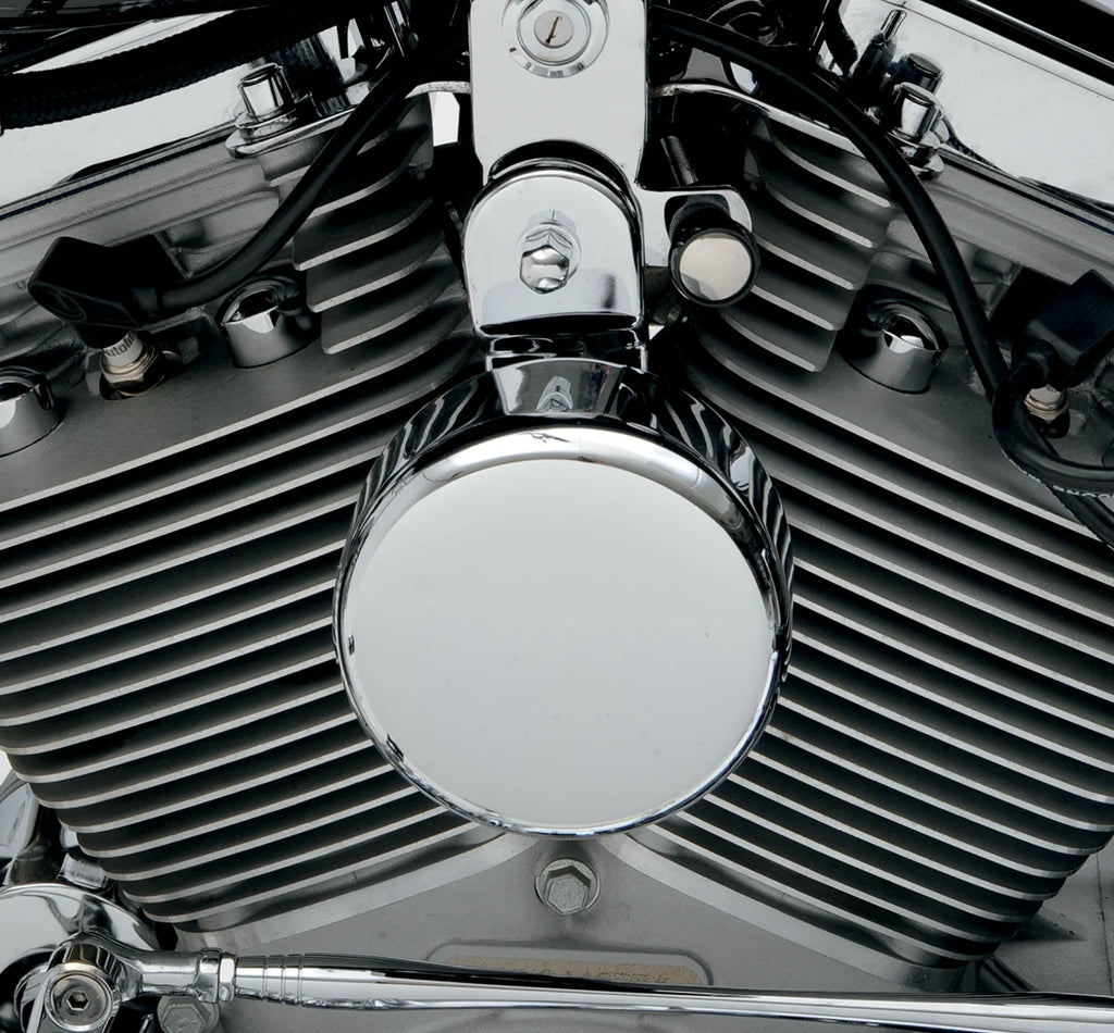 DragSpecialties Round Horn Cover - Chrome 76636 - Side View
