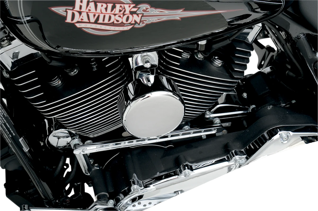 DragSpecialties Round Horn Cover - Chrome 76636 - Back View