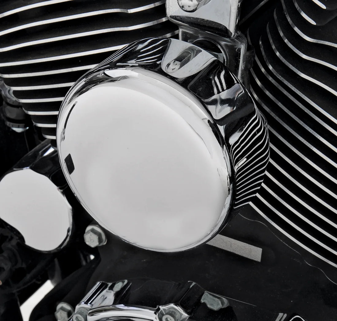 DragSpecialties Round Horn Cover - Chrome 76636 - Installation View