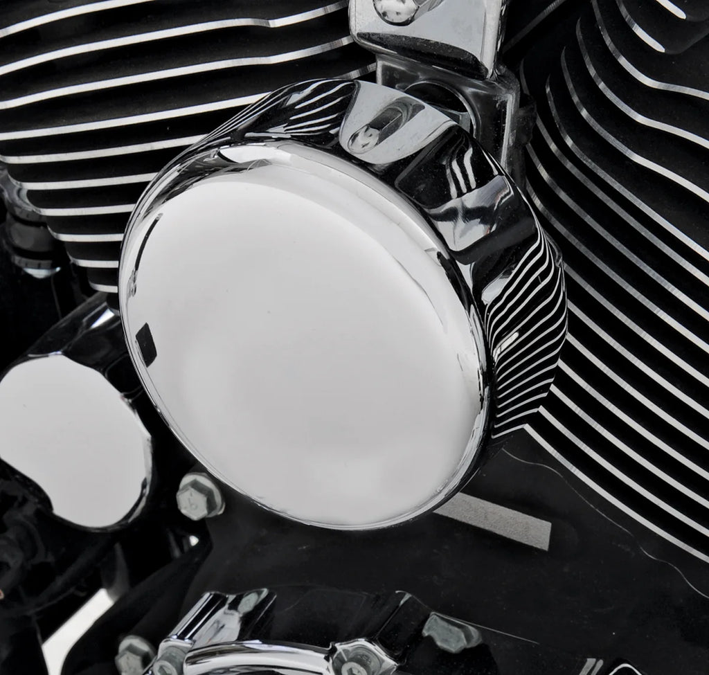 DragSpecialties Round Horn Cover - Chrome 76636 - Installation View