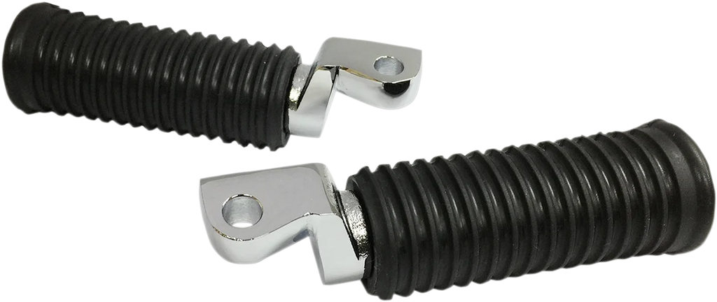 DragSpecialties Rubber Foot Pegs - Driver - Chrome - XL P17-0338 - Main Product View