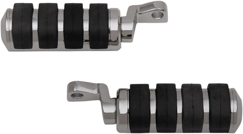 DragSpecialties Rubber Foot Pegs - Driver - Chrome - XL P17-0338 - Detail View