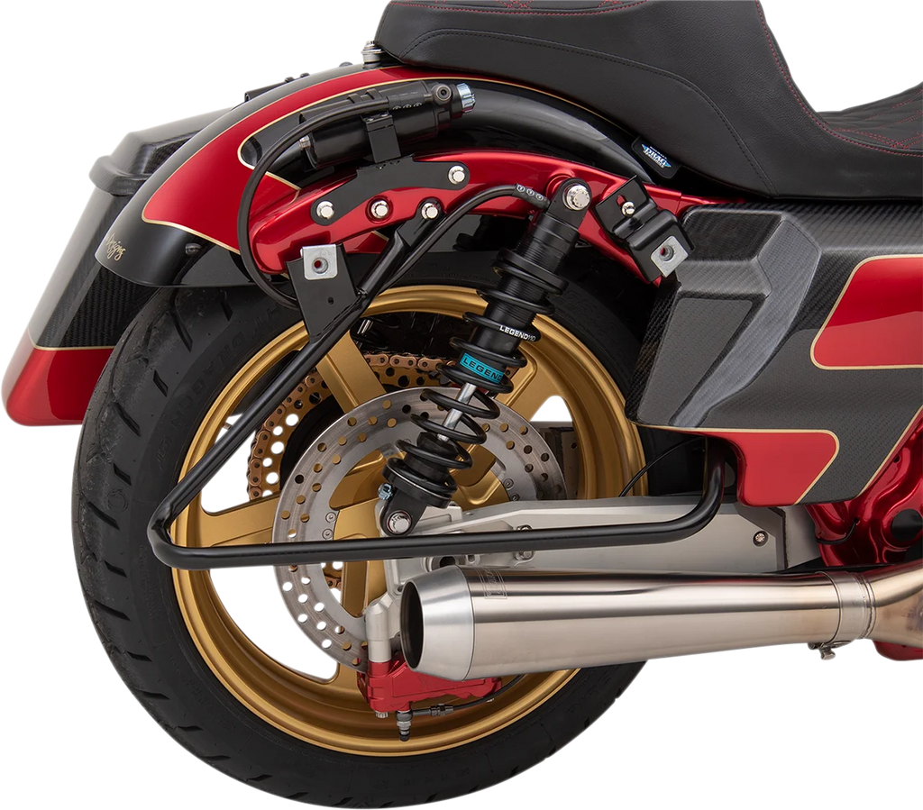 DragSpecialties Saddlebag Support Brackets - Chrome - FL '09-'13 S77-0138 - Side View