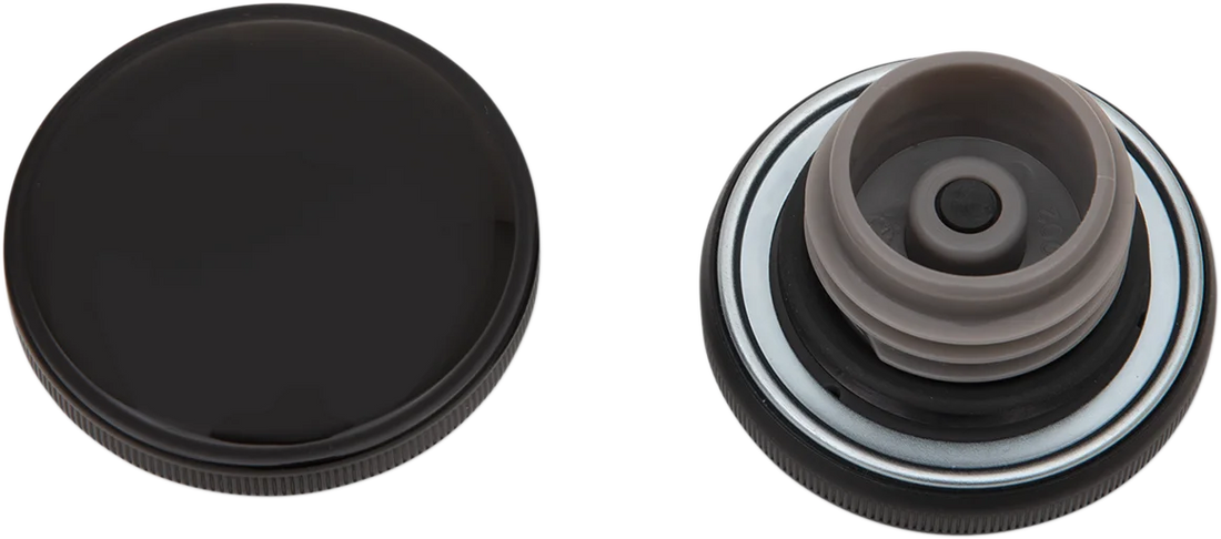 DragSpecialties Screw-In Gas Cap - Vented - Gloss Black 03-0305GB-A - Side View