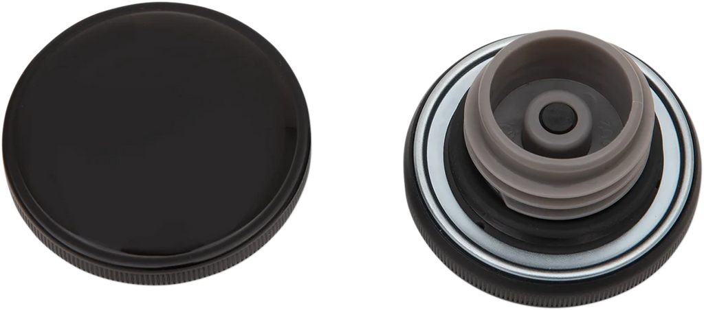 DragSpecialties Screw-In Gas Cap - Vented - Gloss Black 03-0305GB-A - Side View