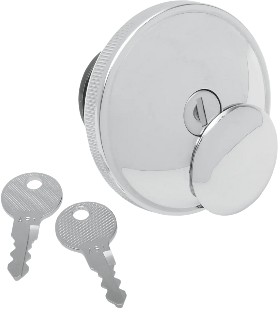 DragSpecialties Screw-In Locking Gas Cap - Non-Vented - Chrome 03-0318A-B - Main Product View