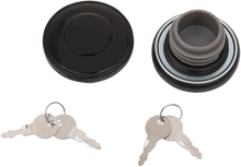 Load image into Gallery viewer, DragSpecialties Screw-In Locking Gas Cap - Non-Vented - Gloss Black 03-0320AB-B - Side View