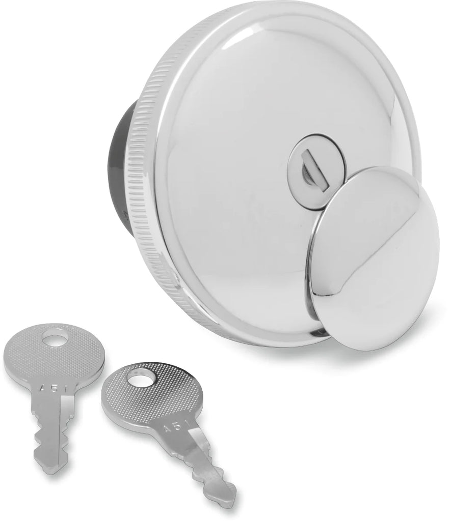 DragSpecialties Screw-In Locking Gas Cap - Vented - Chrome 03-0320A-A - Main Product View