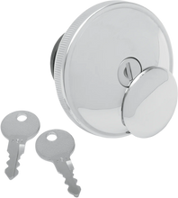 Load image into Gallery viewer, DragSpecialties Screw-In Locking Gas Cap - Vented - Chrome 03-0320A-A - Side View