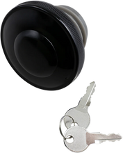 Load image into Gallery viewer, DragSpecialties Screw-In Locking Gas Cap - Vented - Gloss Black 03-0320AB-A - Main Product View
