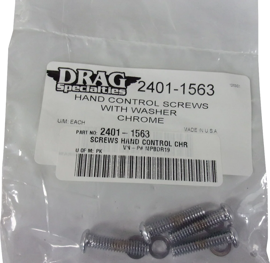 DragSpecialties Screw Kit - Hand Control - Chrome MPBDR19 - Main Product View