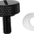 Load image into Gallery viewer, DragSpecialties Seat Knob - Slotted - Black - 1/4"-28 370296 - Main Product View