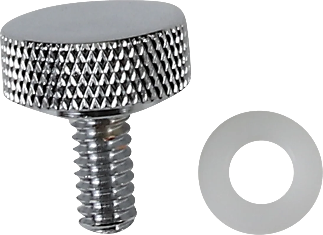 DragSpecialties Seat Knob - Slotted - Black - 1/4"-28 370296 - Side View