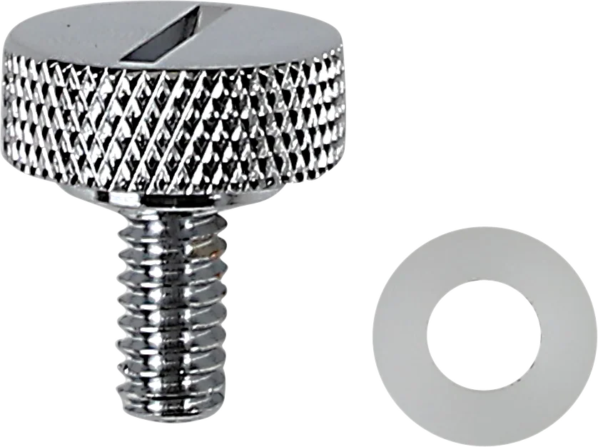 DragSpecialties Seat Knob - Slotted - Chrome - 1/4"-20 370297 - Main Product View