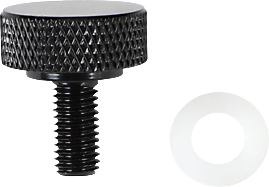 DragSpecialties Seat Knob - Smooth - Black - 1/4"-28 370281 - Main Product View