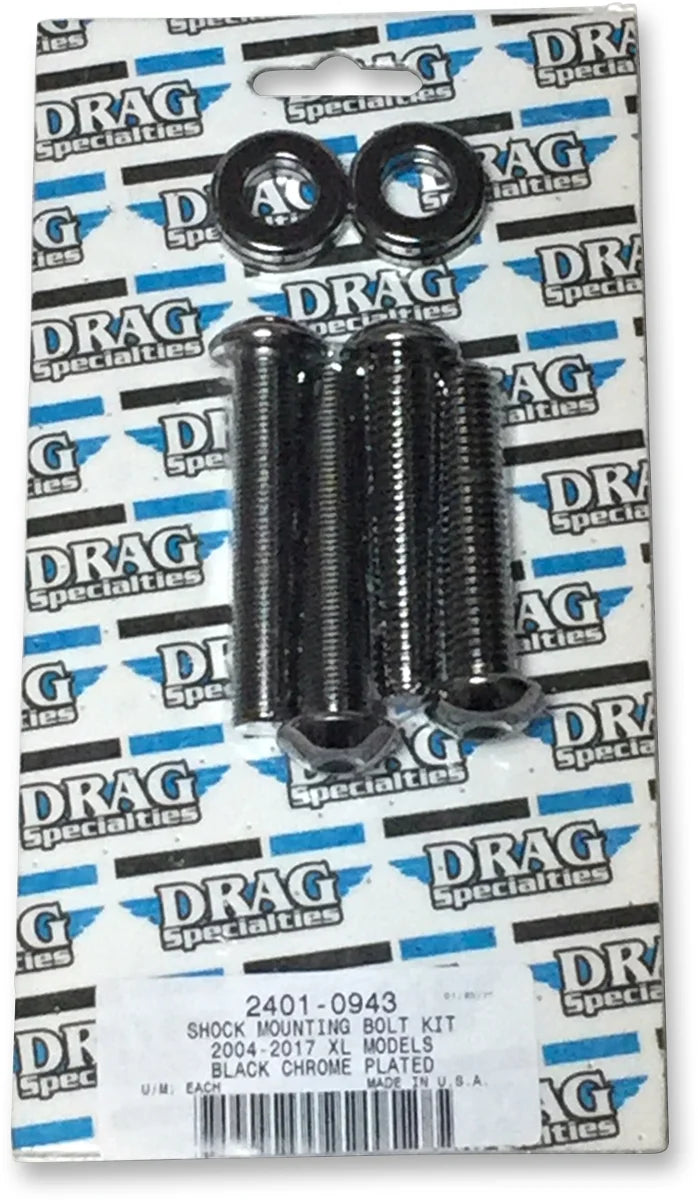 DragSpecialties Shock Mount Kit - Black/Chrome MKDR8BK - Side View