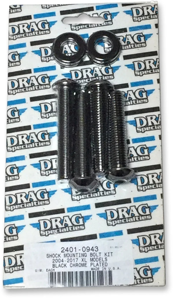DragSpecialties Shock Mount Kit - Black/Chrome MKDR8BK - Side View