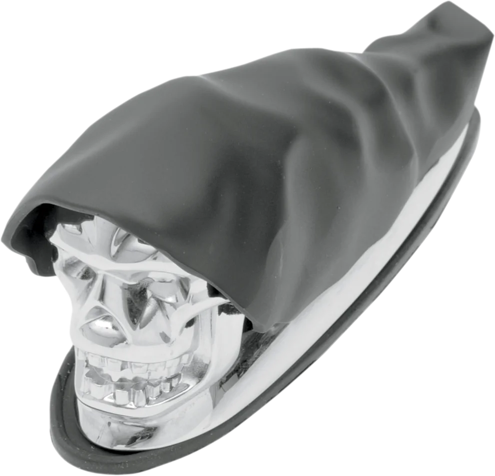 DragSpecialties Shrouded Skull Fender Ornament 91C04-0408 - Main Product View