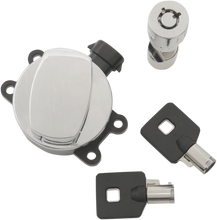 Load image into Gallery viewer, DragSpecialties Side Hinge Ignition Switch with Fork Lock - Chrome E21-0214K - Main Product View