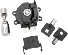 Load image into Gallery viewer, DragSpecialties Side Hinge Ignition Switch with Fork Lock - Gloss Black 21-0209GBK - Main Product View