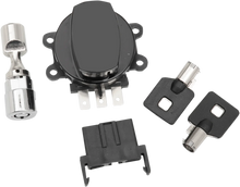Load image into Gallery viewer, DragSpecialties Side Hinge Ignition Switch with Fork Lock - Gloss Black 21-0209GBK - Side View