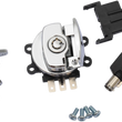 Load image into Gallery viewer, DragSpecialties Side Hinge Ignition Switch with Saddlebag Lock - Chrome E21-0209/45 - Main Product View