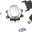 Load image into Gallery viewer, DragSpecialties Side Hinge Ignition Switch with Saddlebag Lock - Chrome E21-0209/45 - Side View