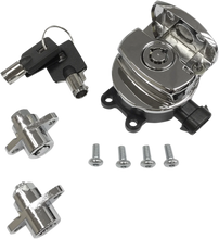 Load image into Gallery viewer, DragSpecialties Side Hinge Ignition Switch with Saddlebag Lock - Chrome E21-0214/50 - Main Product View