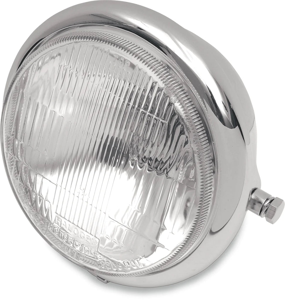 DragSpecialties Side Mount H4 Headlight - 5-3/4" - Chrome 20-6003HD-BXLB1 - Main Product View