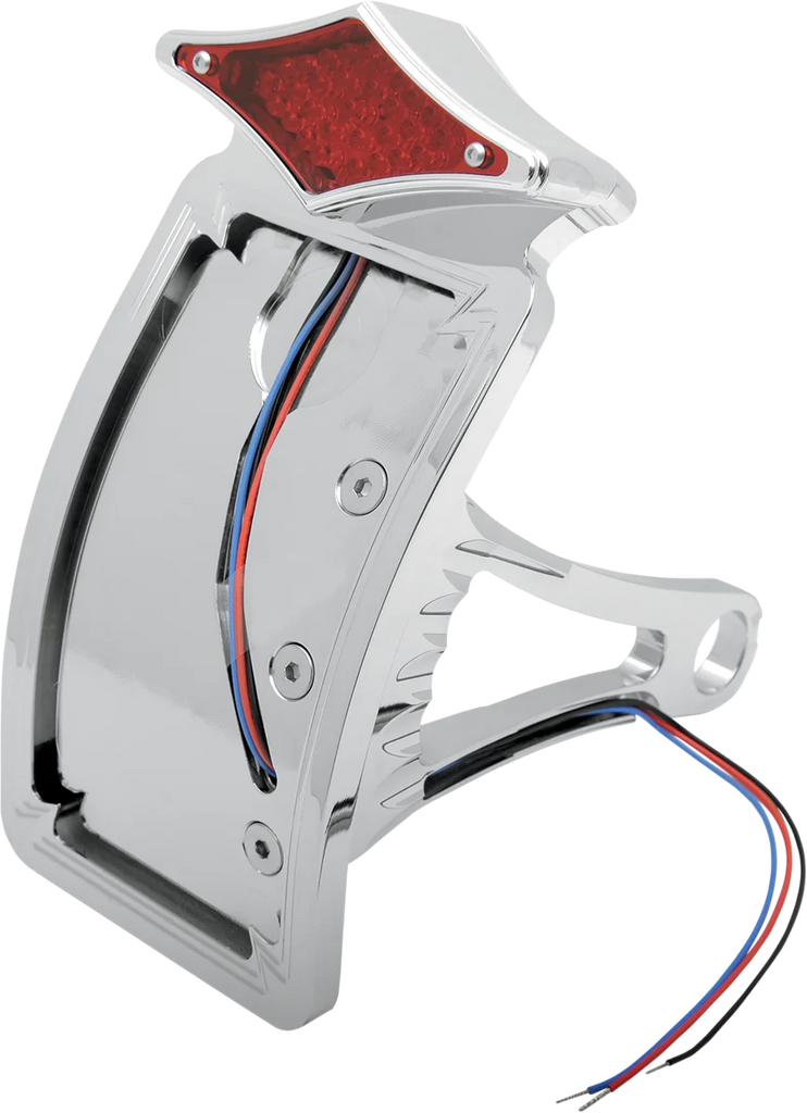 DragSpecialties Side Mount Taillight/License Plate Mount - Curved Vertical - Diamond P28-6147 - Main Product View