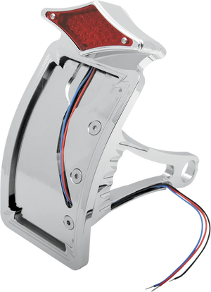 DragSpecialties Side Mount Taillight/License Plate Mount - Curved Vertical - Diamond P28-6147 - Main Product View