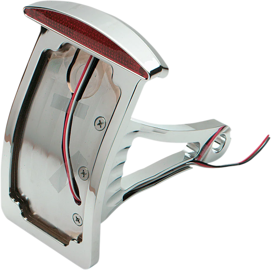 DragSpecialties Side Mount Taillight/License Plate Mount - Flat Horizontal - Half-Moon P28-6142 - Side View